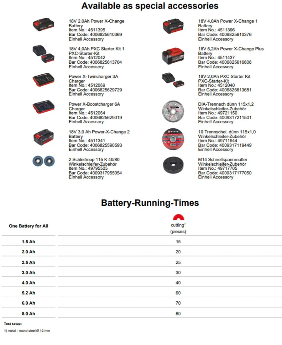 Bateria 18v 2ah power x-change einhell