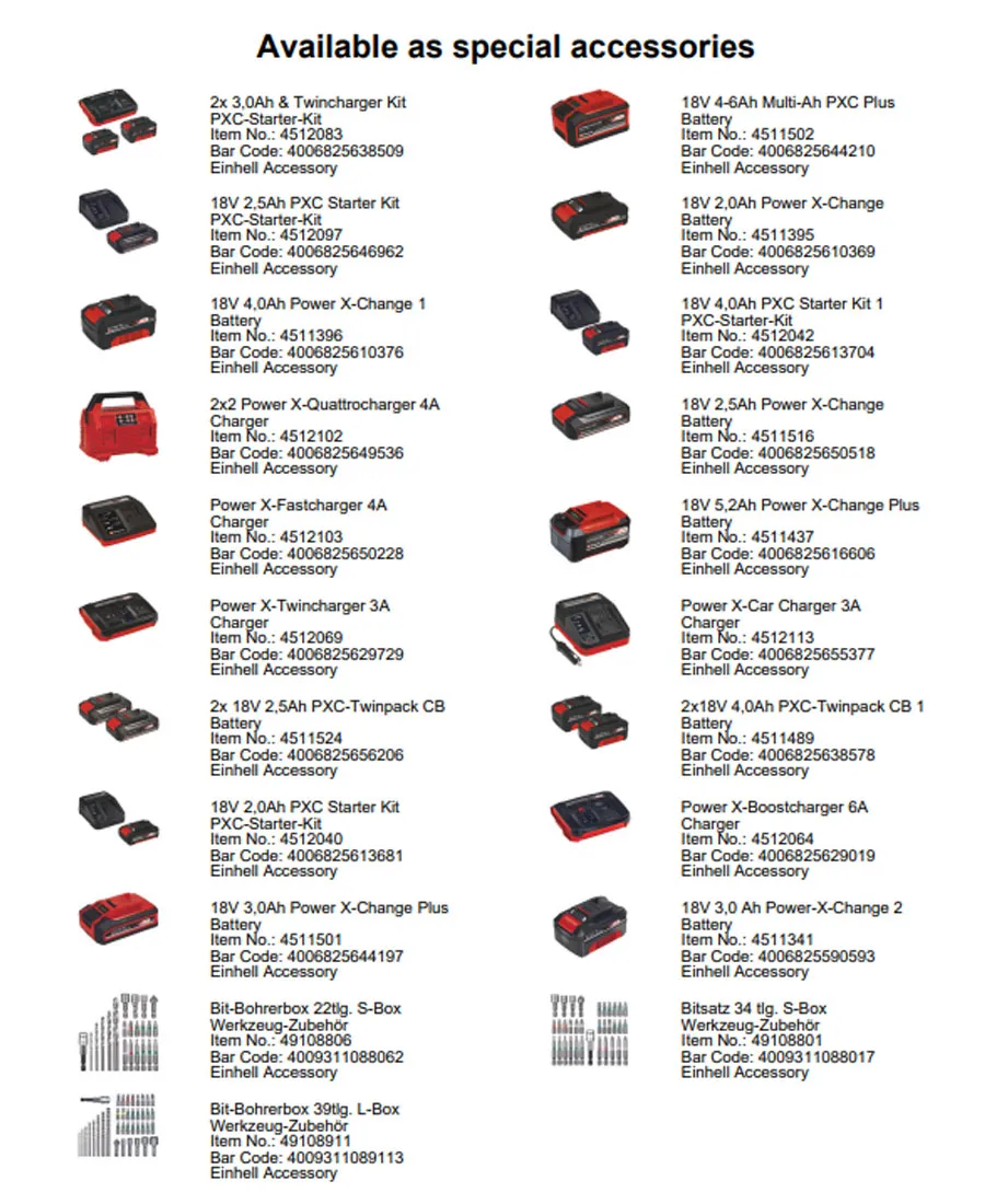 EINHELL BATERIA 2 UND X 18V 5,2Ah PXC-TWINPACK