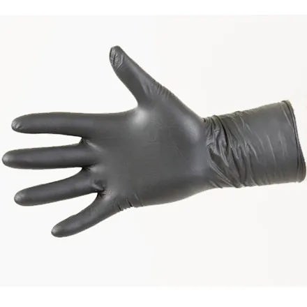 Long Cuff Black Nitrile Gloves (Pack of 50)