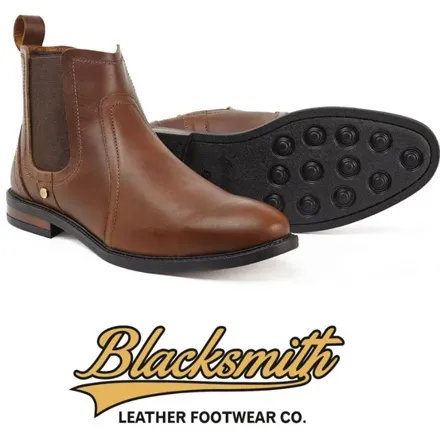 Blacksmith Dealer Boots Waxed Leather Dark Tan 010