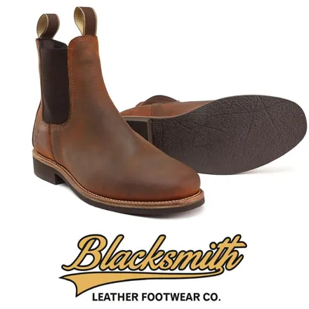 Blacksmith Dealer Boots Waxed Leather Dark Tan 001