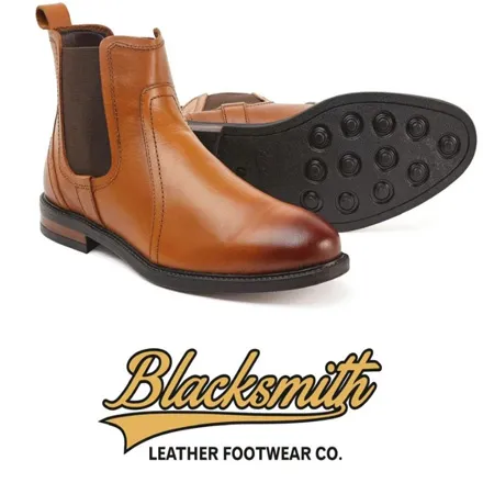 Blacksmith Dealer Boots Buffalo Leather Antique Tan 009
