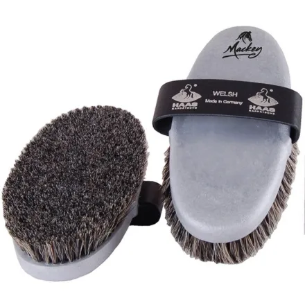 HAAS Welsh Horse Grooming Brush - Silver
