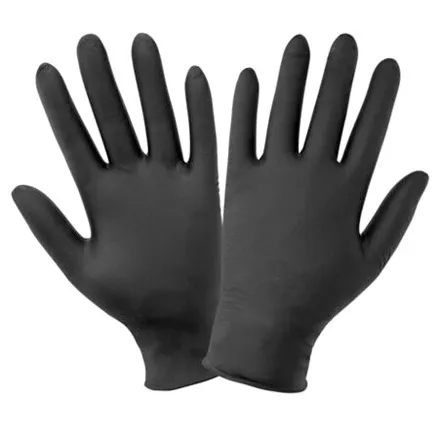 20 pk Microdiamond Black Nitrile Gloves