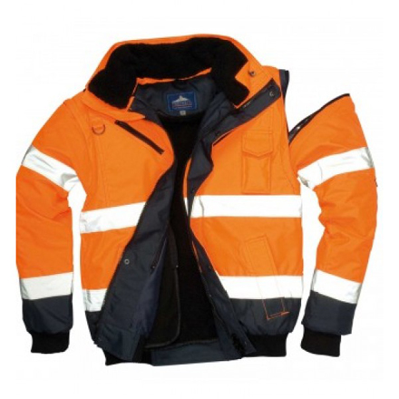Portwest 3 in 1 High Vis Bomber jacket (Orange and Navy)