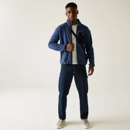 Giacca In Pile Regatta Uomo Frankieborg - Blu - Leggera E Calda Con Cerniera - Taglia L