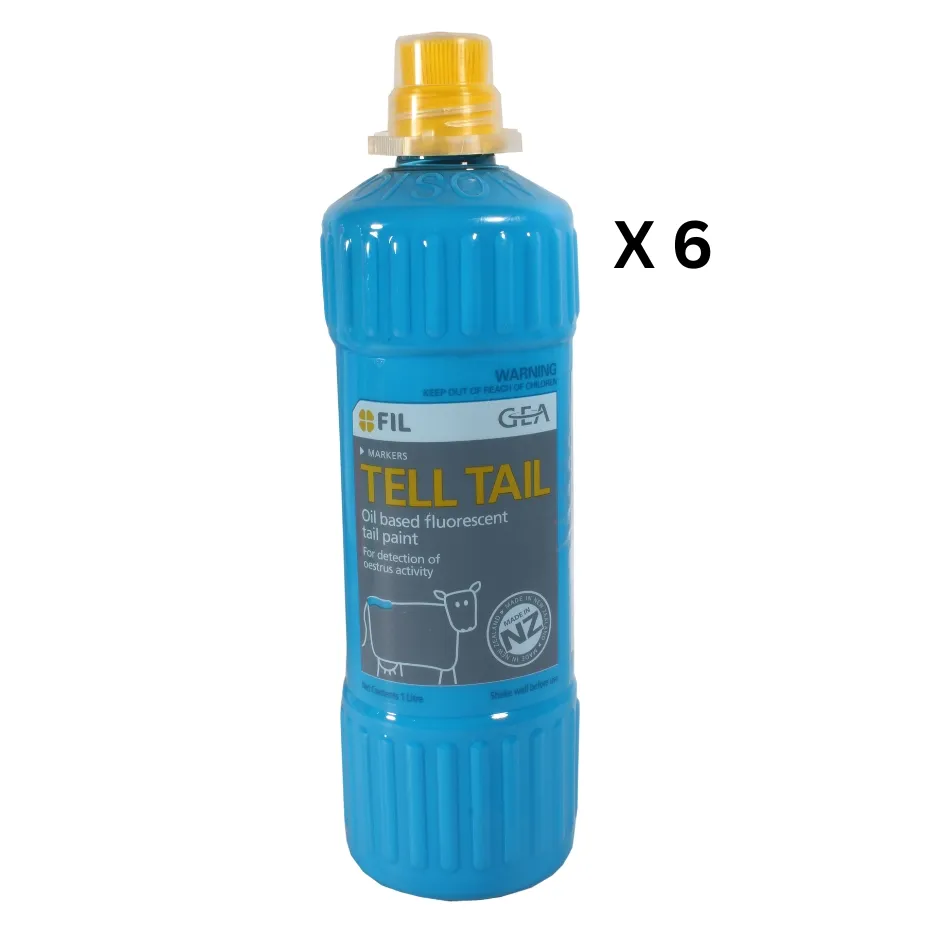 Tell Tail Brush On Tail Paint 1L Blue X 6