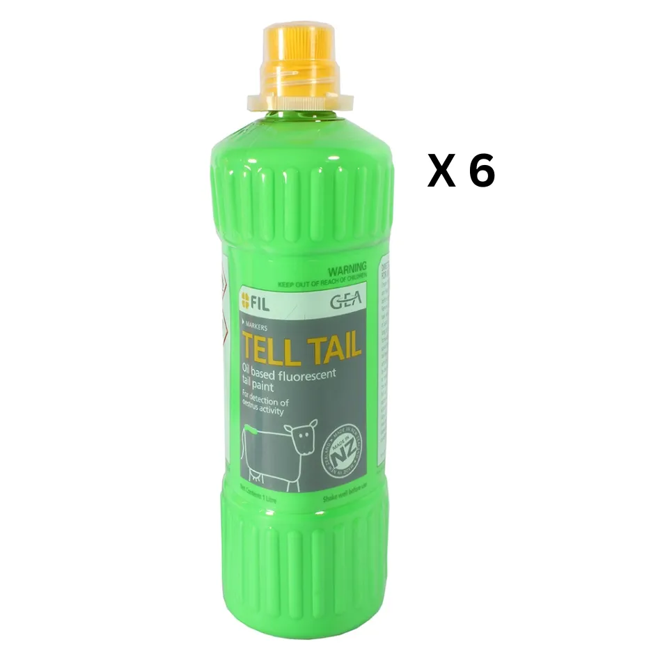 Tell Tail Brush On Tail Paint 1L Green X 6
