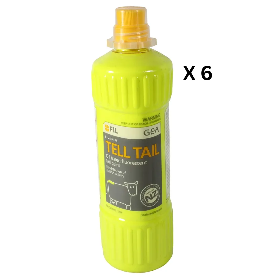 Tell Tail Brush On Tail Paint 1L Yellow X 6