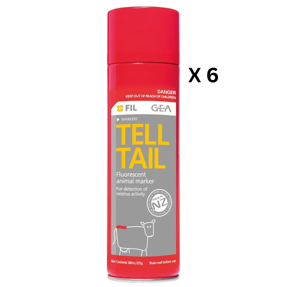 Tell Tail Spray On Tail Paint 500ml Red X 6