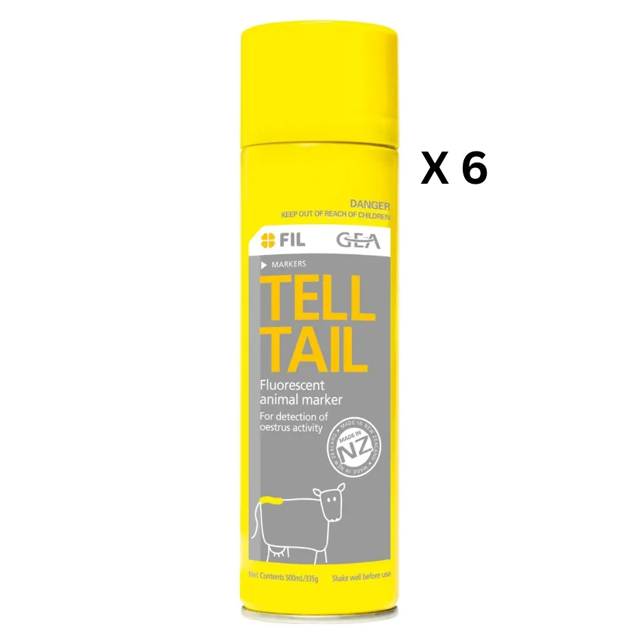 Tell Tail Spray On Tail Paint 500ml Yellow X 6