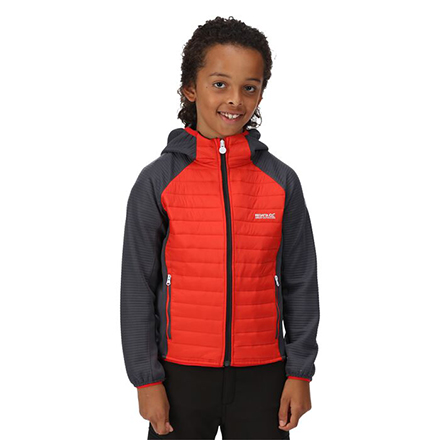 Regatta Kids’ Kielder Hybrid V Jacket (Fiery Red/India Grey)